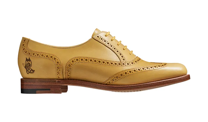 Santina 8211 Yellow Glitter Crust Womens Barker Shoes Womens Brogues