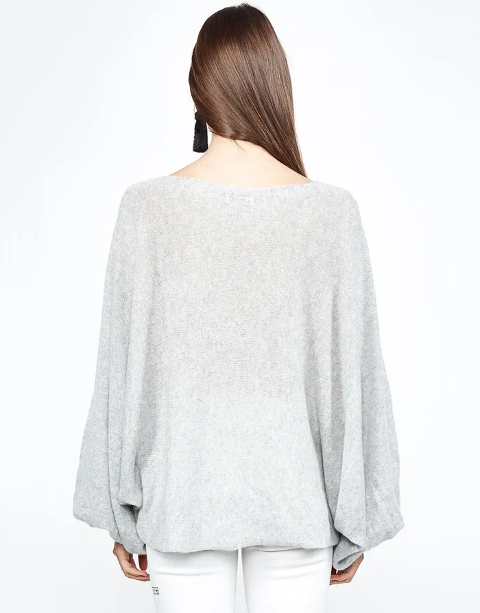 Sash Heart Eye Skull Heather Grey Women039s Lauren Moshi Sweaters and Knits