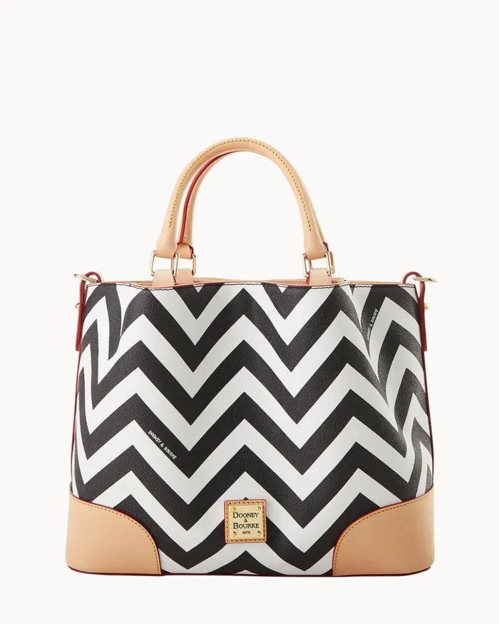 Satchels Women Dooney and Bourke Chevron Brenna Black