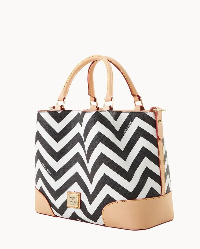 Satchels Women Dooney and Bourke Chevron Brenna Black Satchels Women Dooney and Bourke Chevron Brenna Black