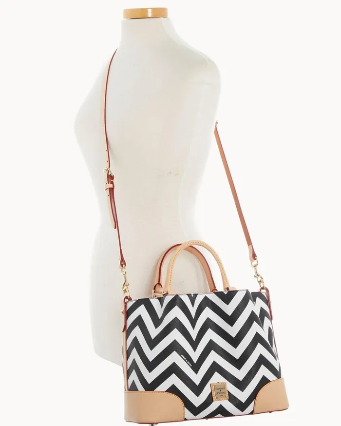 Satchels Women Dooney and Bourke Chevron Brenna Black Satchels Women Dooney and Bourke Chevron Brenna Black