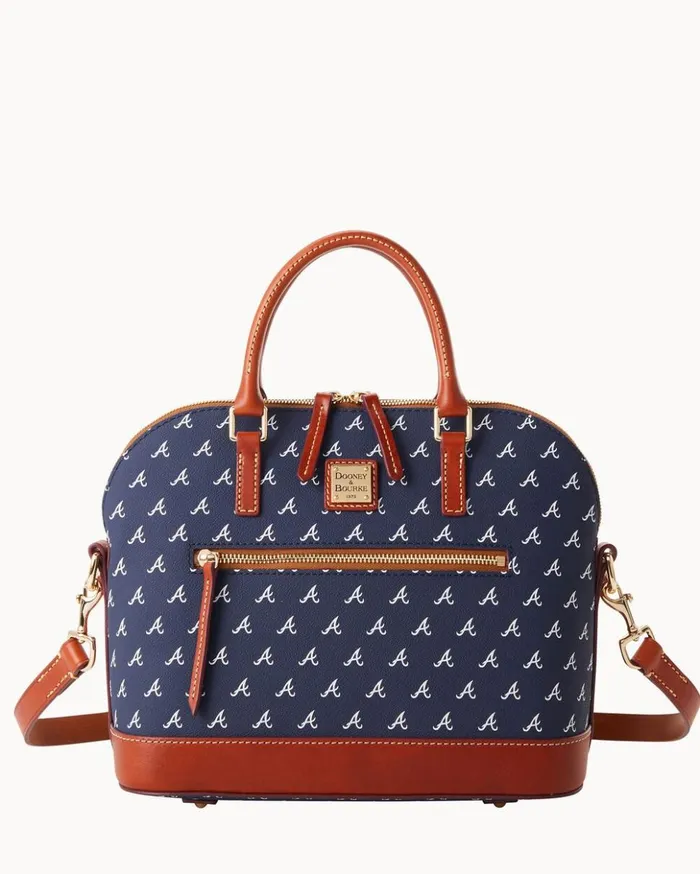 Satchels Women Dooney and Bourke MLB Braves Domed Zip Satchel Braves