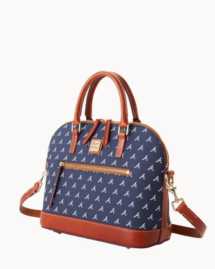 Satchels Women Dooney and Bourke MLB Braves Domed Zip Satchel Braves Satchels Women Dooney and Bourke MLB Braves Domed Zip Satchel Braves