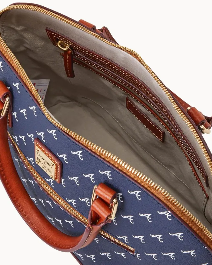 Satchels Women Dooney and Bourke MLB Braves Domed Zip Satchel Braves Satchels Women Dooney and Bourke MLB Braves Domed Zip Satchel Braves