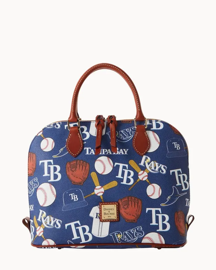 Satchels Women Dooney and Bourke MLB Rays Zip Zip Satchel Rays
