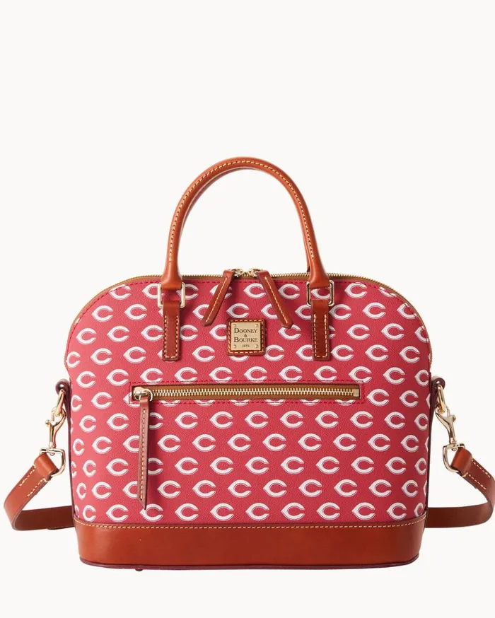Satchels Women Dooney and Bourke MLB Reds Domed Zip Satchel Reds