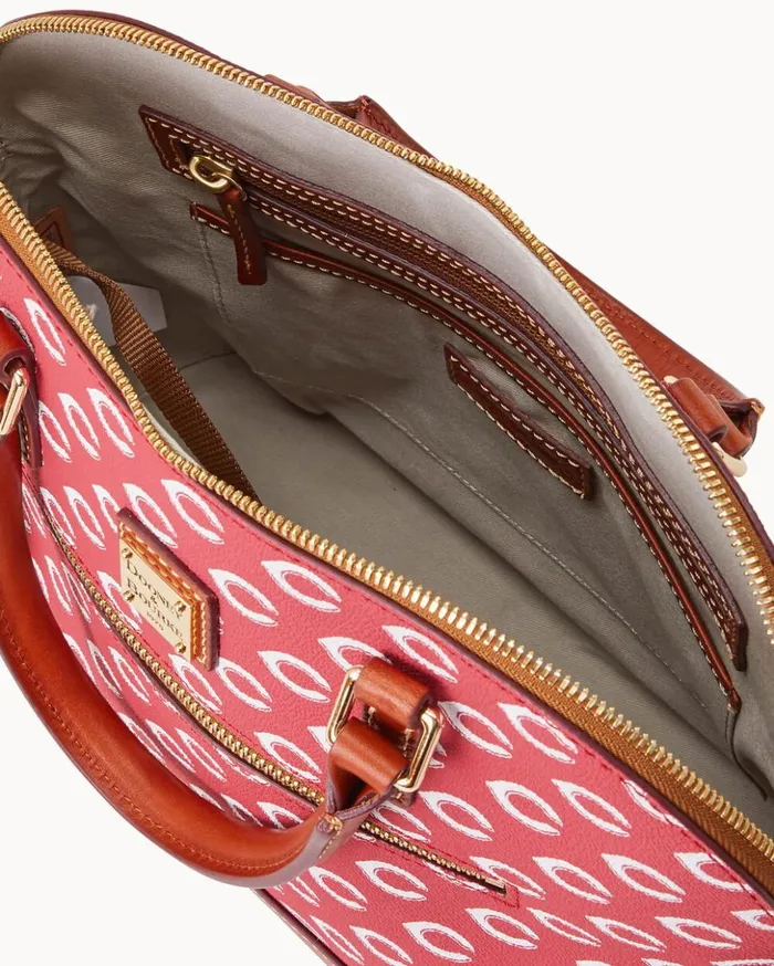 Satchels Women Dooney and Bourke MLB Reds Domed Zip Satchel Reds Satchels Women Dooney and Bourke MLB Reds Domed Zip Satchel Reds