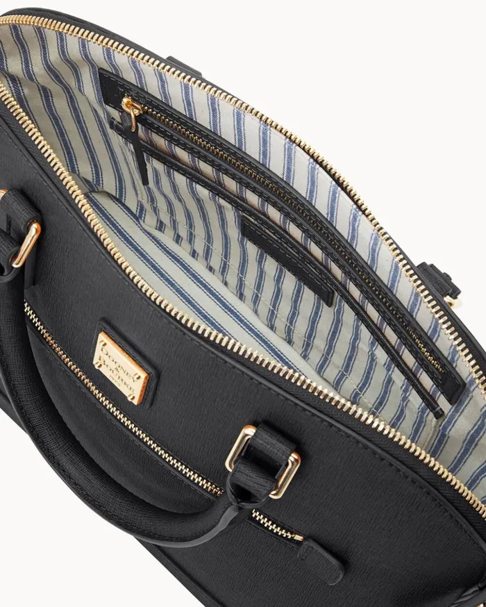 Satchels Women Dooney and Bourke Saffiano Domed Zip Satchel Black Satchels Women Dooney and Bourke Saffiano Domed Zip Satchel Black