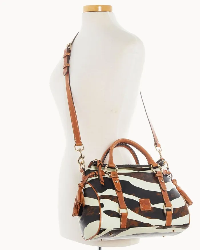 Satchels Women Dooney and Bourke Zebra Leather Satchel Zebra