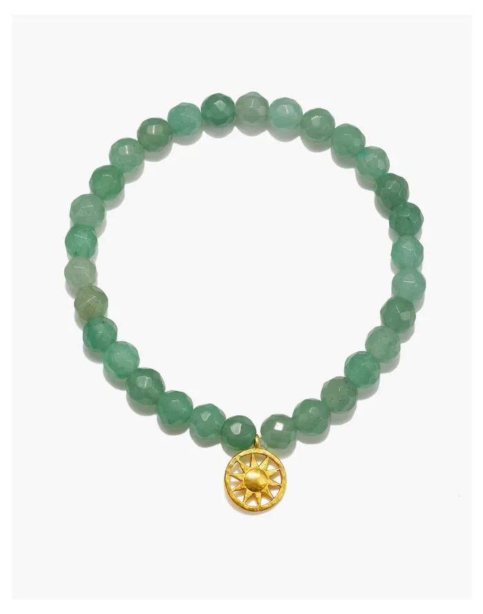 Satya Jewelry Inner Harmony Sun Aventurine Gemstone Bracelet Green Multi Women Madewell Bracelets