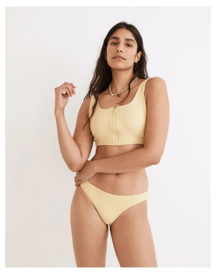 Second Wave Classic Bikini Bottom Crisp Pear Women Madewell Swim