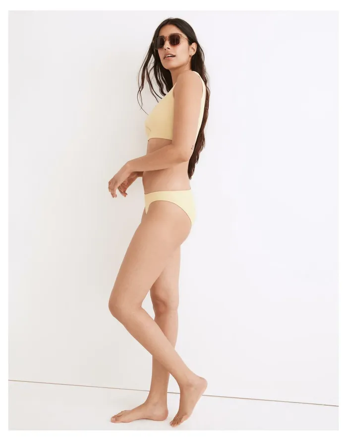 Second Wave Classic Bikini Bottom Crisp Pear Women Madewell Swim Second Wave Classic Bikini Bottom Crisp Pear Women Madewell Swim