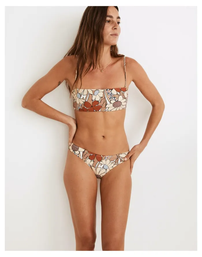 Second Wave Classic Bikini Bottom In Daydream Floral Faded Earth Women Madewell Swim