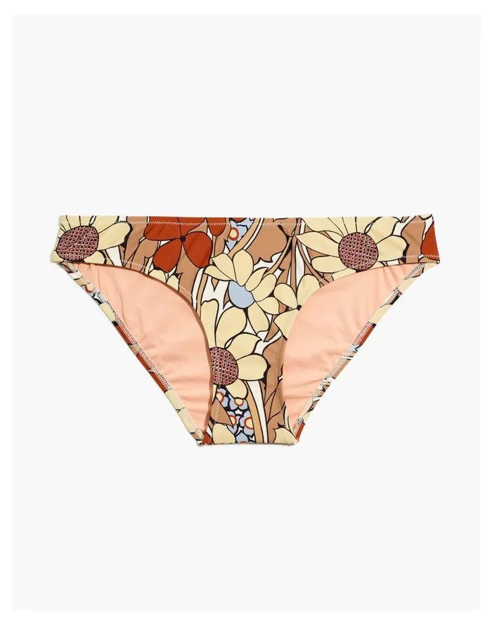 Second Wave Classic Bikini Bottom In Daydream Floral Faded Earth Women Madewell Swim Second Wave Classic Bikini Bottom In Daydream Floral Faded Earth Women Madewell Swim