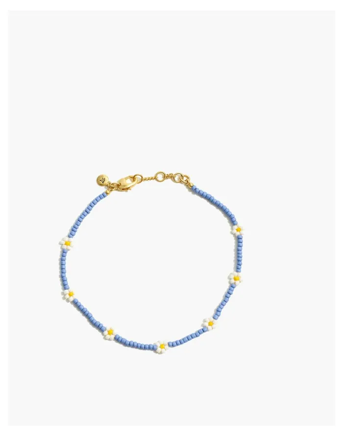 Seed Bead Daisy Anklet Juniper Women Madewell Bracelets
