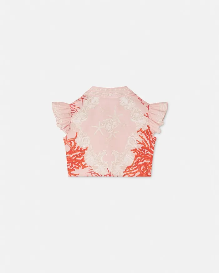 Shirts and Tshirts Kids Versace Barocco Sea Baby Knotted Shirt Coral