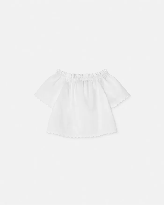Shirts and Tshirts Kids Versace Embroidered Sangallo Shirt White