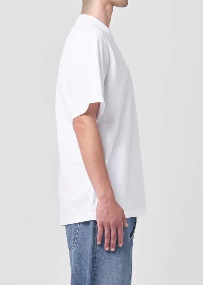 Shirts Men Agolde Asha Mock Neck Tee White
