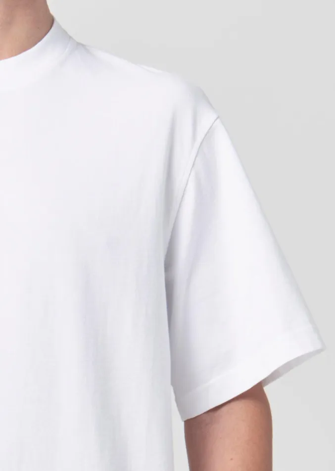 Shirts Men Agolde Asha Mock Neck Tee White
