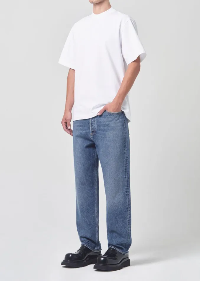 Shirts Men Agolde Asha Mock Neck Tee White