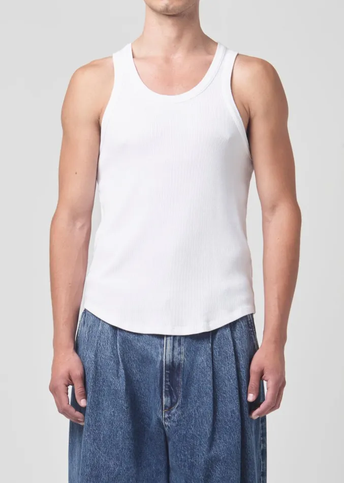 Shirts Men Agolde Morris Tank White