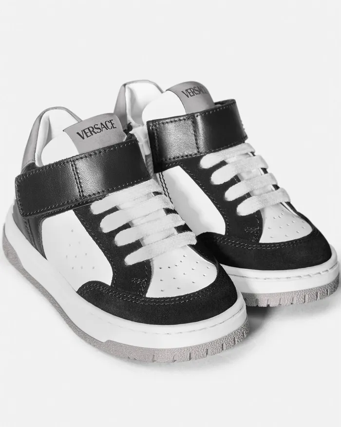 Shoes Kids Versace Logo Baby Sneakers Blackwhite