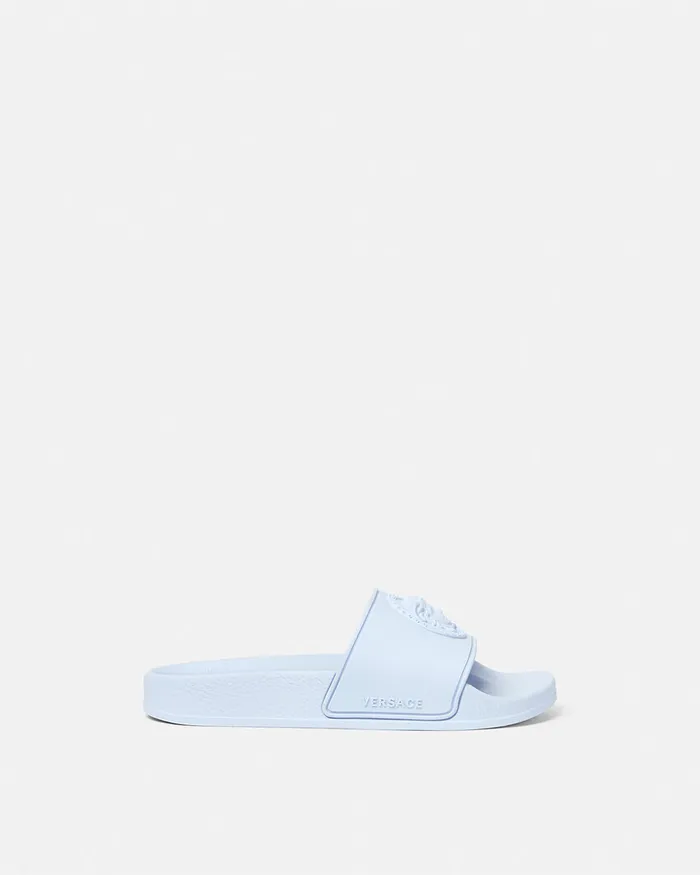 Shoes Kids Versace Medusa Sliders Light Blue