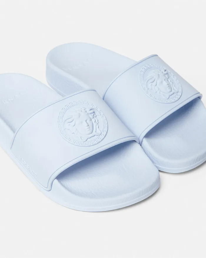 Shoes Kids Versace Medusa Sliders Light Blue