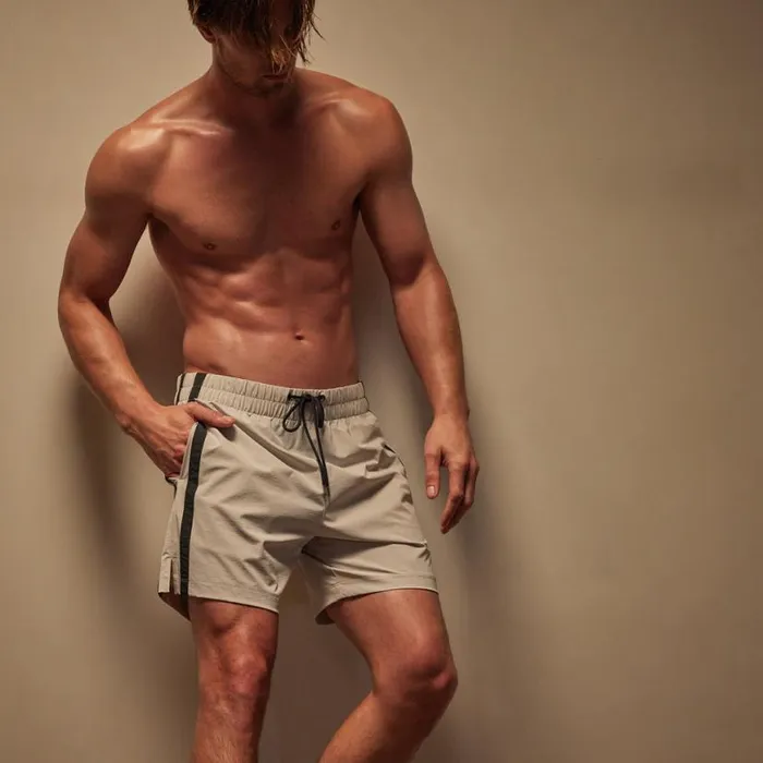Shorts Men James Perse Stretch Rip Stop Stripe Short Saltcarbon