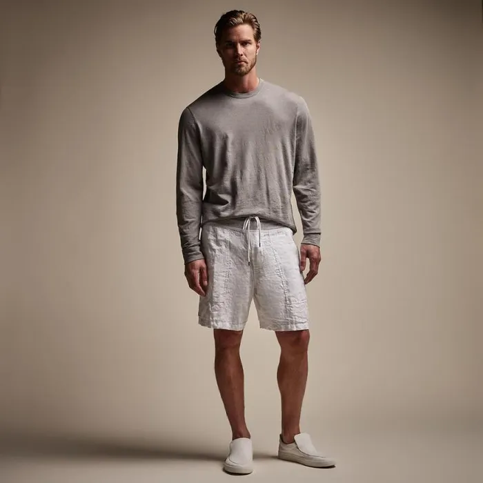 Shorts Men James Perse Utility Linen Short White Shorts Men James Perse Utility Linen Short White