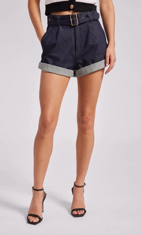 Shorts Women Generation Love Clothing Erina Sheen Denim Shorts Dark Denim Blue
