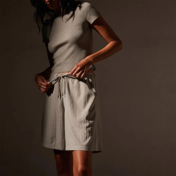 Shorts Women James Perse Lightweight Matte Sateen Short Mineral Shorts Women James Perse Lightweight Matte Sateen Short Mineral