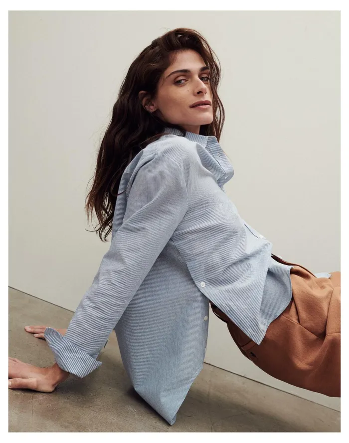 Side Button Oversized Ex Boyfriend Shirt In Stripe Pin Stripe Lt Blue Women Madewell Tops and Shirts Side Button Oversized Ex Boyfriend Shirt In Stripe Pin Stripe Lt Blue Women Madewell Tops and Shirts