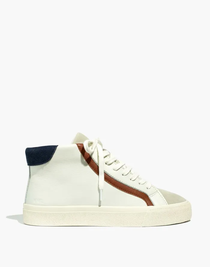 Sidewalk High Top Sneakers In Colorblock Leather Gossamer Grey Multi Women Madewell Sneakers Sidewalk High Top Sneakers In Colorblock Leather Gossamer Grey Multi Women Madewell Sneakers