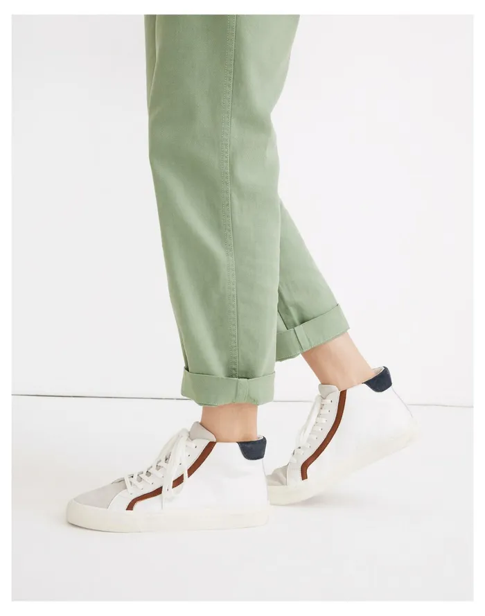 Sidewalk High Top Sneakers In Colorblock Leather Gossamer Grey Multi Women Madewell Sneakers Sidewalk High Top Sneakers In Colorblock Leather Gossamer Grey Multi Women Madewell Sneakers