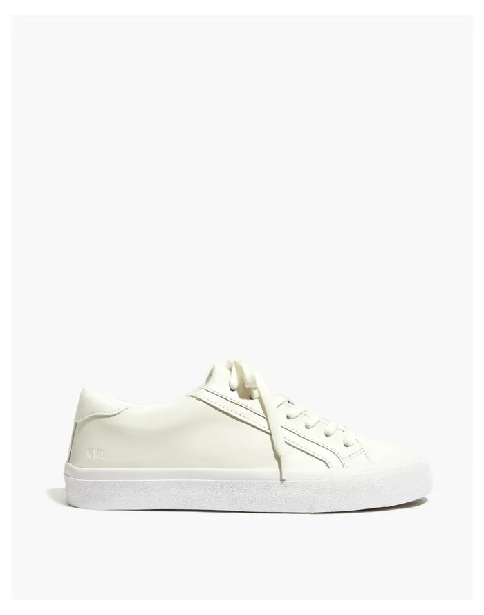 Sidewalk Low Top Sneakers In Leather Pale Parchment Women Madewell Sneakers