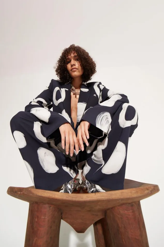 Simon Miller Bloo Painted Crepe Pant In Painted Dot Women Bottoms