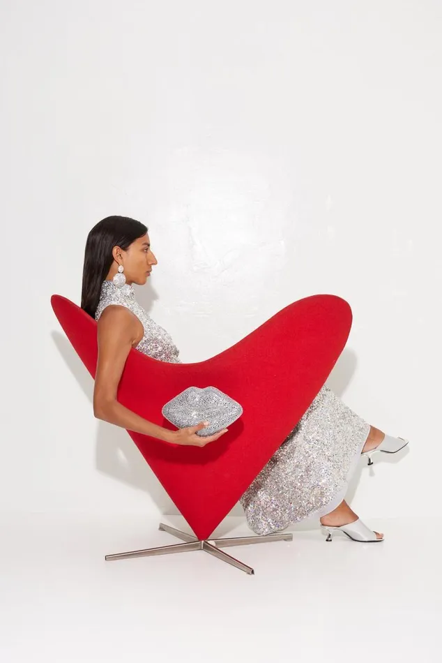 Simon Miller Crystal Lip Clutch In BlackClear Women Bags Simon Miller Crystal Lip Clutch In BlackClear Women Bags