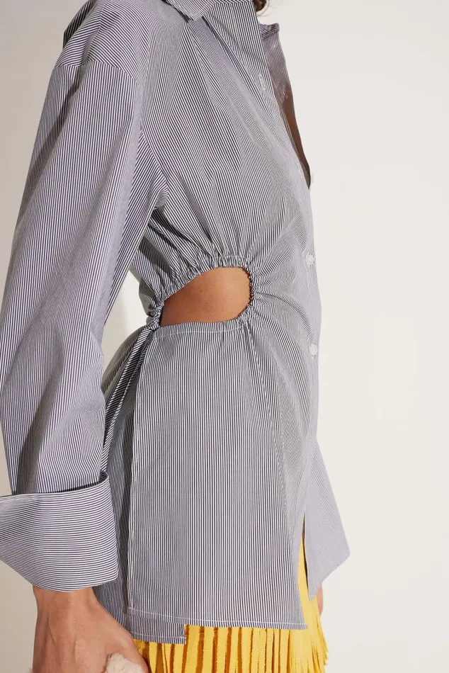 Simon Miller Lolo Poplin Top In Pinstripe Cotton Women Poplin Simon Miller Lolo Poplin Top In Pinstripe Cotton Women Poplin