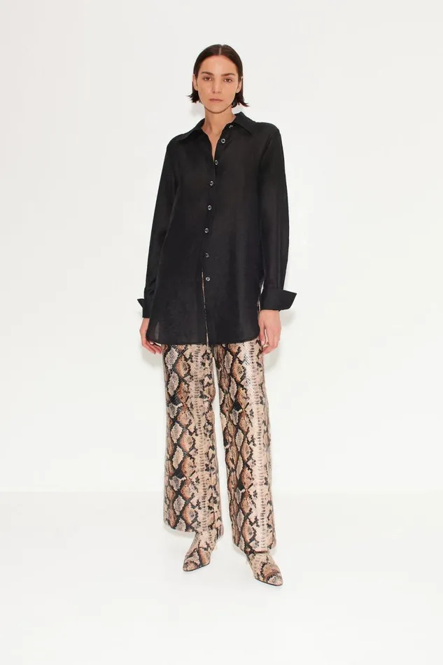 Simon Miller Pia Vegan Snake Pant In Snake Print Vegan Leather Women Bottoms