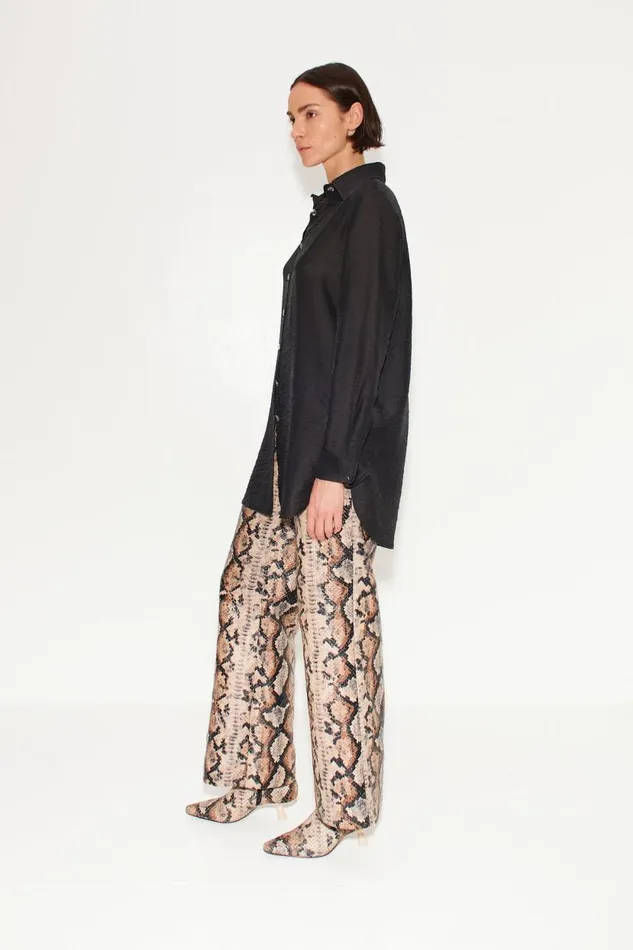 Simon Miller Pia Vegan Snake Pant In Snake Print Vegan Leather Women Bottoms Simon Miller Pia Vegan Snake Pant In Snake Print Vegan Leather Women Bottoms