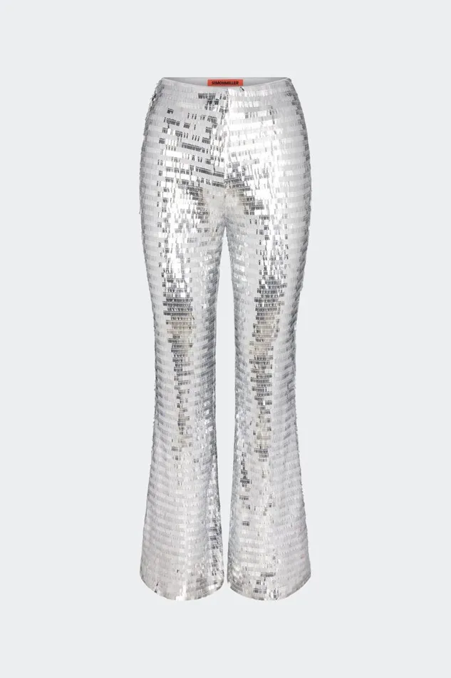 Simon Miller Sequin Robo Pant In Satellite Silver Women Bottoms