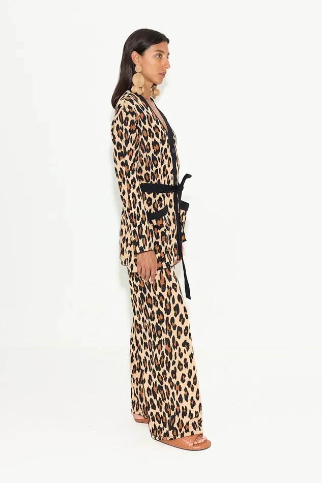 Simon Miller Simon Miller Max Belted Knit Cardigan In Cheetah Women Knitwear Simon Miller Simon Miller Max Belted Knit Cardigan In Cheetah Women Knitwear