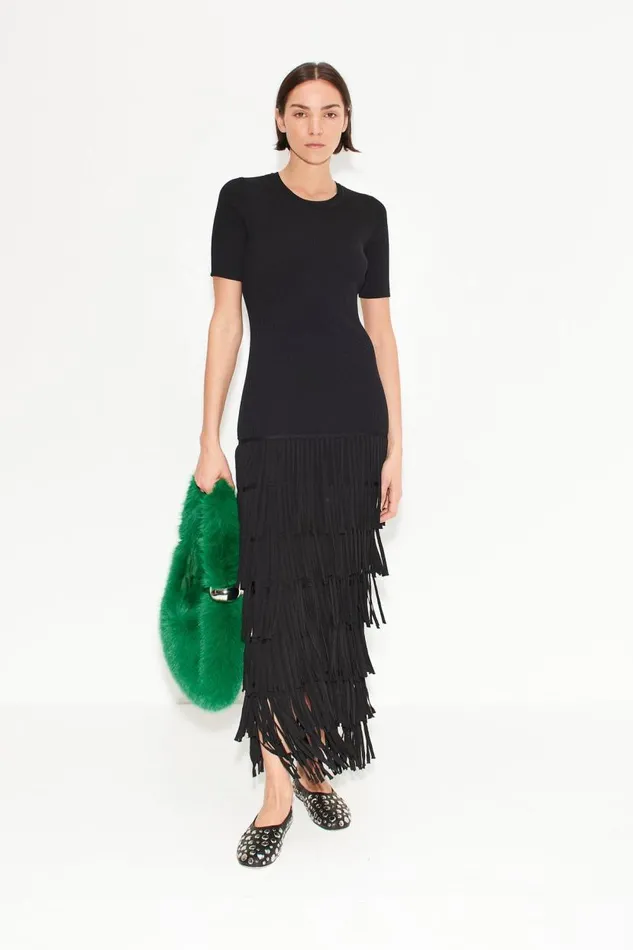 Simon Miller Za Za Fringe Dress In Black Women Dresses Simon Miller Za Za Fringe Dress In Black Women Dresses