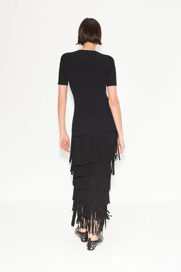Simon Miller Za Za Fringe Dress In Black Women Dresses Simon Miller Za Za Fringe Dress In Black Women Dresses