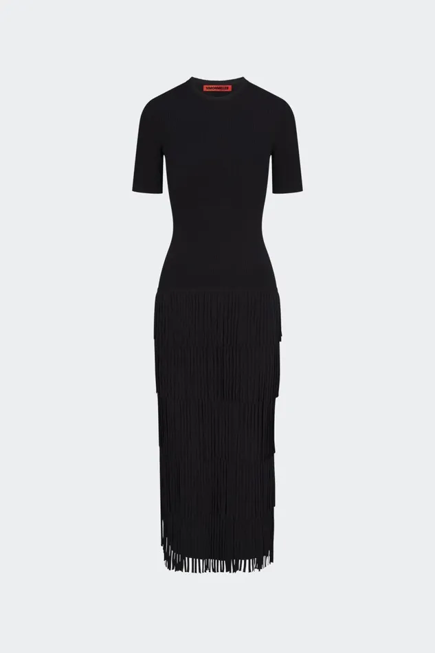 Simon Miller Za Za Fringe Dress In Black Women Dresses Simon Miller Za Za Fringe Dress In Black Women Dresses