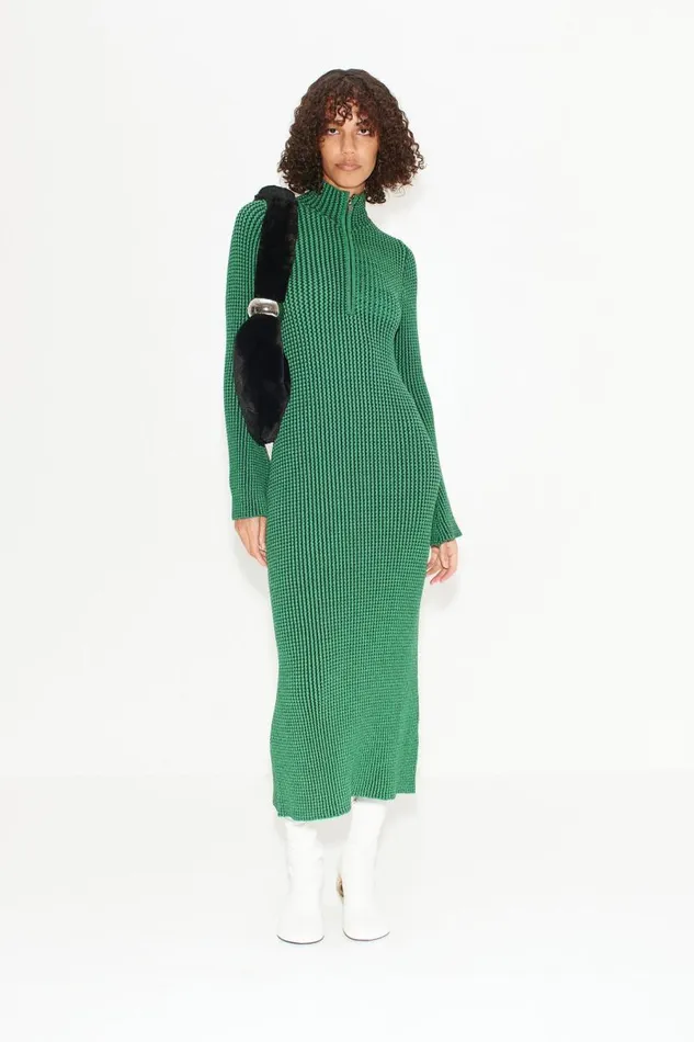 Simon Miller Zumi Textured Knit Midi Dress In Gummy Green Women Knitwear