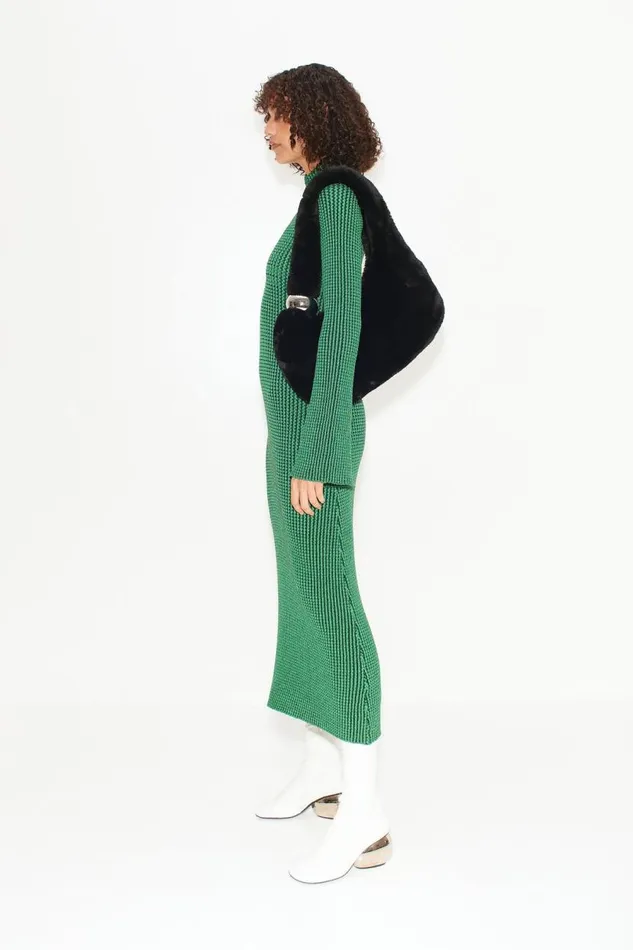 Simon Miller Zumi Textured Knit Midi Dress In Gummy Green Women Knitwear