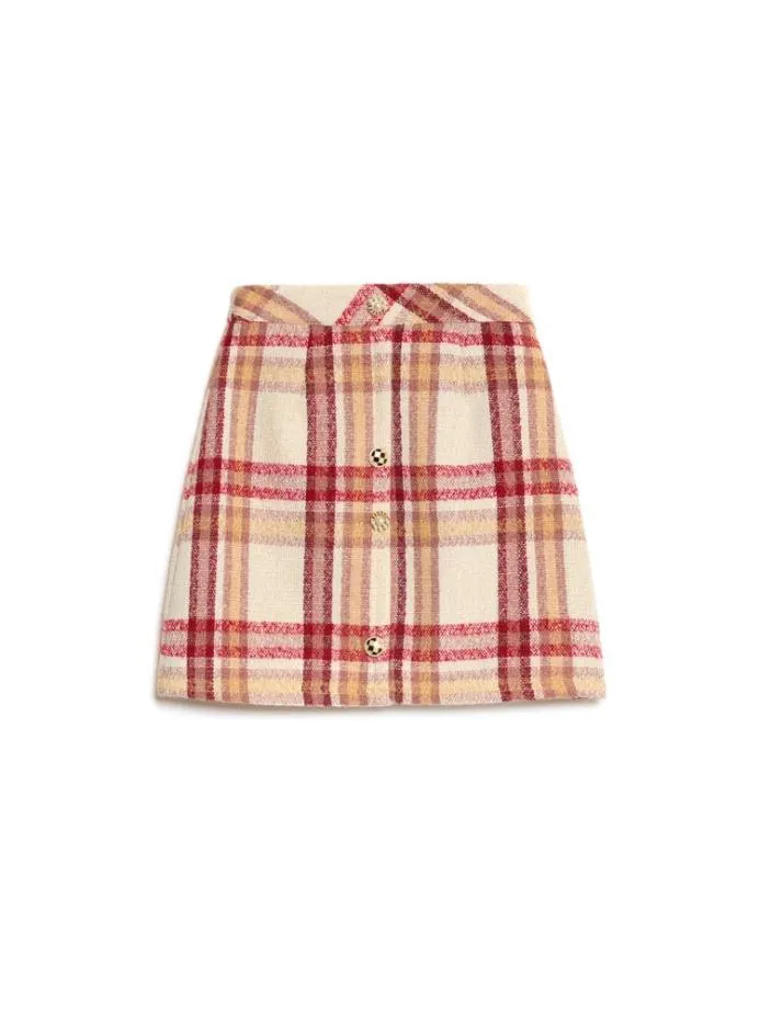 Sister Jane Bottoms Women DREAM Claudette Check Mini Skirt Ruby Red
