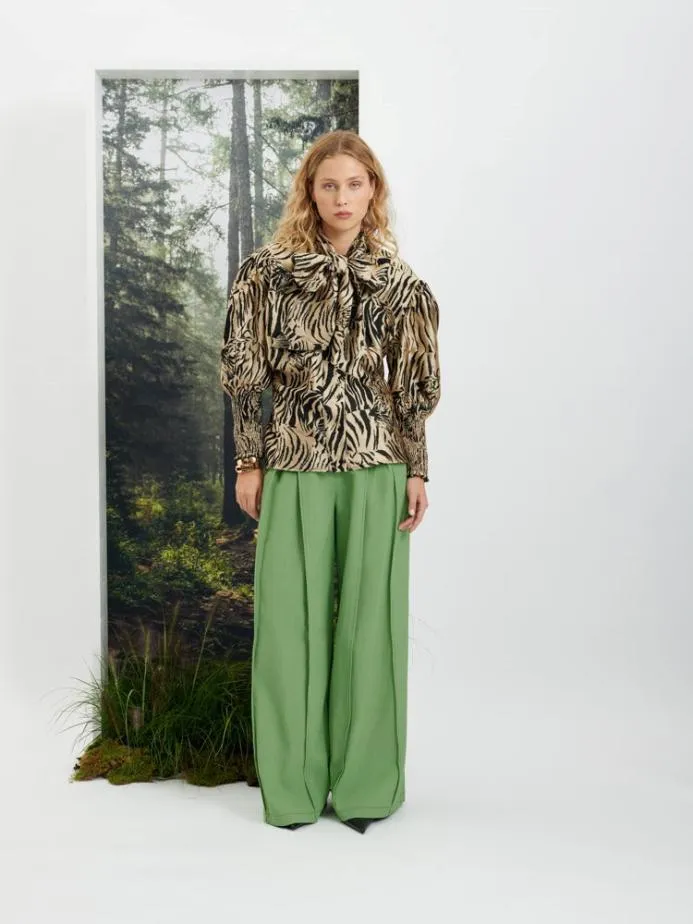 Sister Jane Bottoms Women Ghospell Hollis Wide Leg Trousers Pear Green